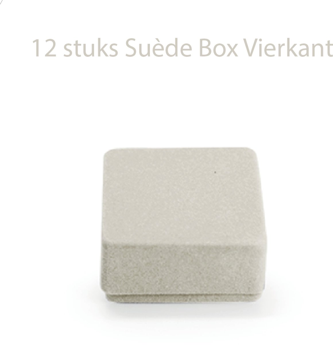 12 stuks Suède Box Vierkant - Zandkleur - Doopsuiker - Geboorte - Babyborrel - Lentefeest - Huwelijk - Vormsel - Doosjes - Verpakking – Uitdeelcadeau
