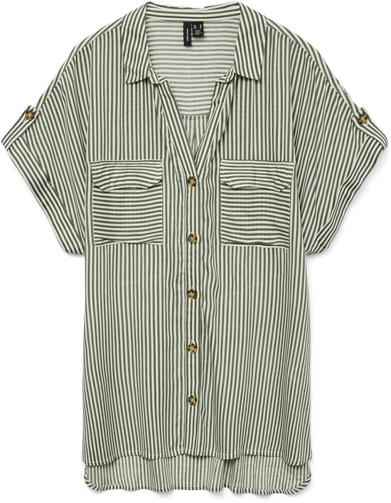 Vero Moda Blouse Vmbumpy Ss Shirt Wvn Noos 10310139 Laurel Wreath/snow White Dames Maat - XS