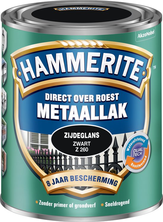 Hammerite - Metaallak Zijdeglans - Zwart - 750 ML