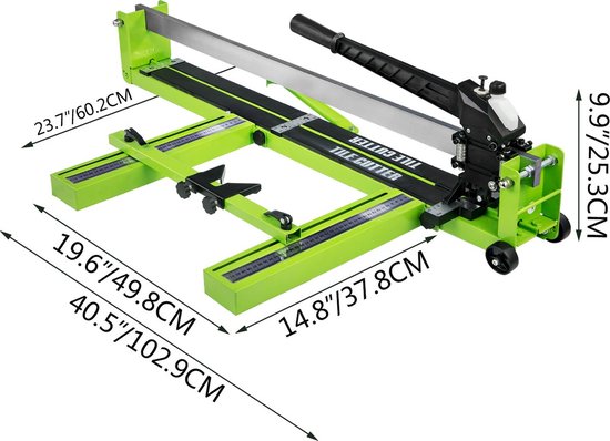 Tegelsnijder - 800mm - Handmatige Keramische Tegelsnijmachine - Met Twee Wielen en Rubberen Handgreep - voor het Snijden van Tegels, keramiek, Porseleinen Tegels van Hofftech — afbeelding 4