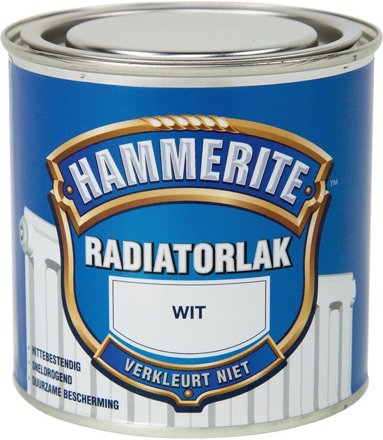 Hammerite - Radiatorlak Hoogglans - Wit - 250 ML