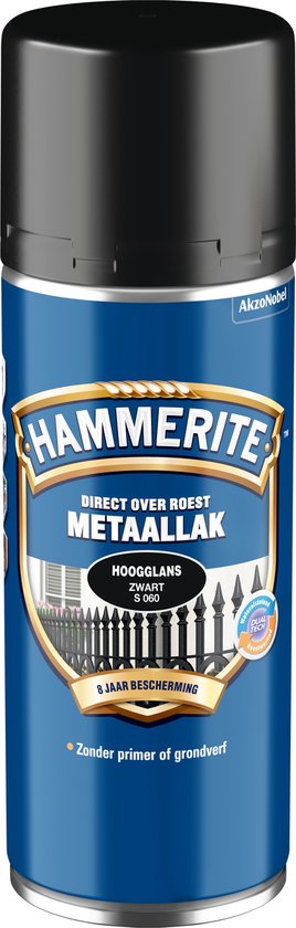 Hammerite - Metaallak Hoogglans (Spray) - Zwart - 400 ML