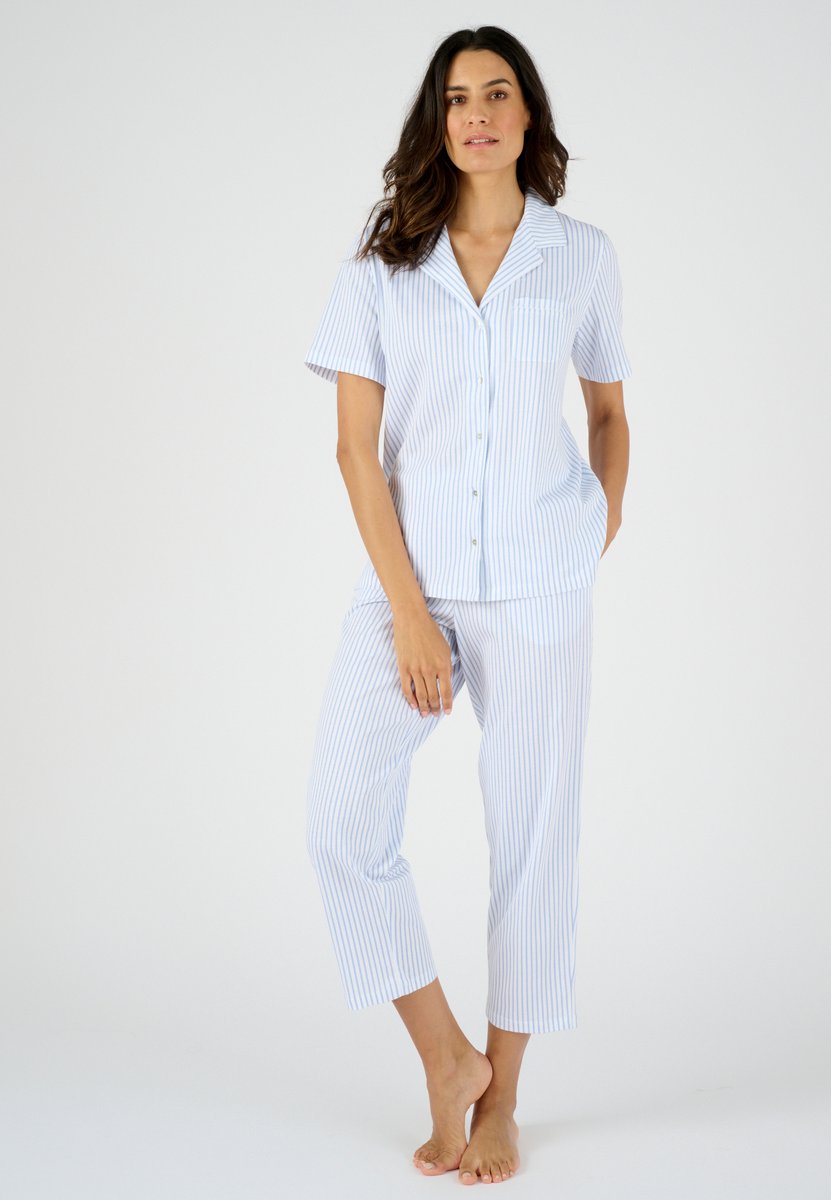 Damart 7/8e pyjama met knoopjes - Dames - Blauw - 42-44 (M)