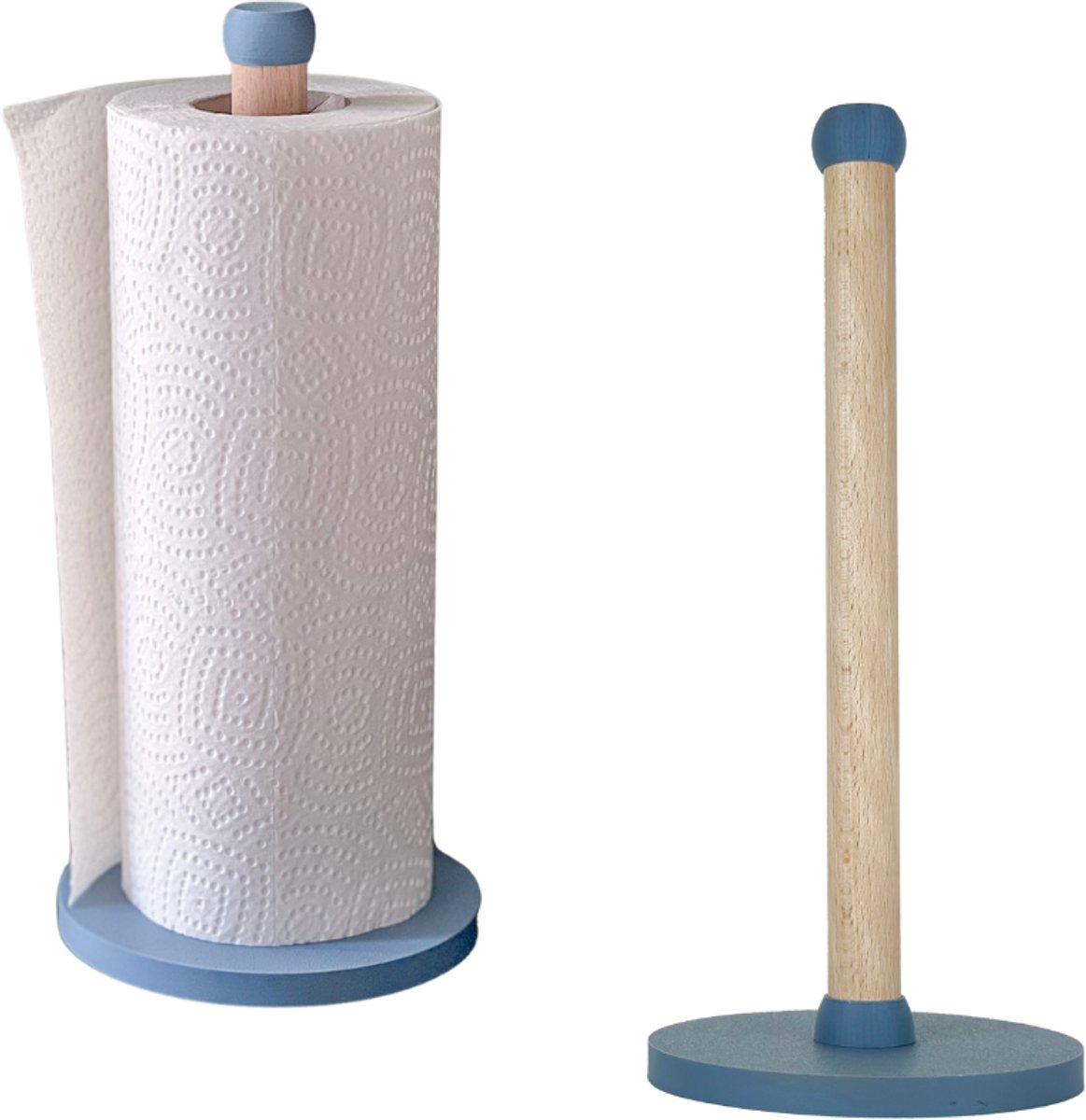 Bol.com Home 3D® - Keukenrolhouder Blauw - Houten Staande Rollenhouder - Gemaakt en ontworpen in Nederland aanbieding