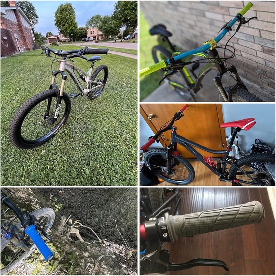 pangdapengpeng 2 stuks fietsgrepen, stuurgrepen voor fiets, 22 mm, rubberen ergonomische handgrepen voor fietsen voor mountainbike, scooters (rood