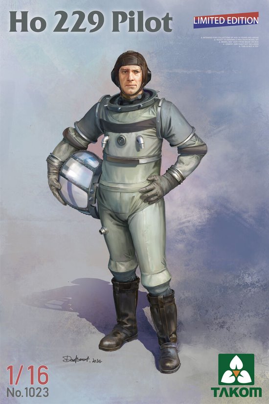 Takom Modelbouwpakket Militaire voertuigen - 1023 Horten Ho 229 Piloot - Figuur Plastic - 1:16 - Modelbouw