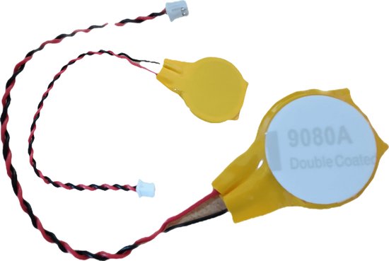 CR2032 3V Batterij voor o.a. Laptop Bios Moederbord CMOS - Met ronde plakstrip - 2 pin Connector - Per 1 stuk