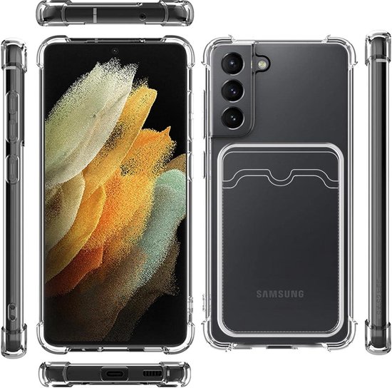 Étui en TPU antichoc avec porte-cartes pour Samsung Galaxy A35 - Transparent - Étui avec porte-cartes arrière