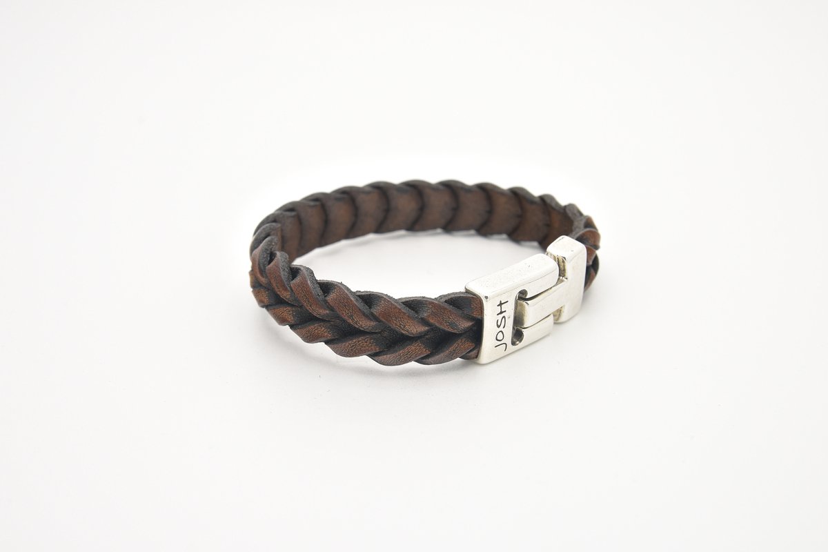 JOSH Heren Leren Armband Vintage Bruin | 24728-BRA