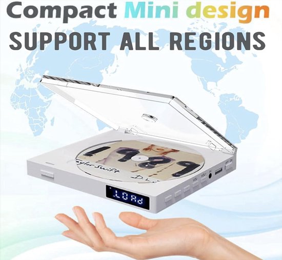 DVD speler met HDMI - DVD speler met HDMI aansluiting - DVD speler HDMI - DVD speler portable - Wit — afbeelding 3