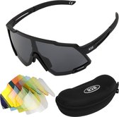 R2B Fietsbril met 5 Verwisselbare Lenzen - Unisex & Universeel - Sportbril - Wielrenbril - Zonnebril Heren - Zonnebril Dames - Fiets Accessoires - Fietsbrillen Heren en Dames - Sunglasses
