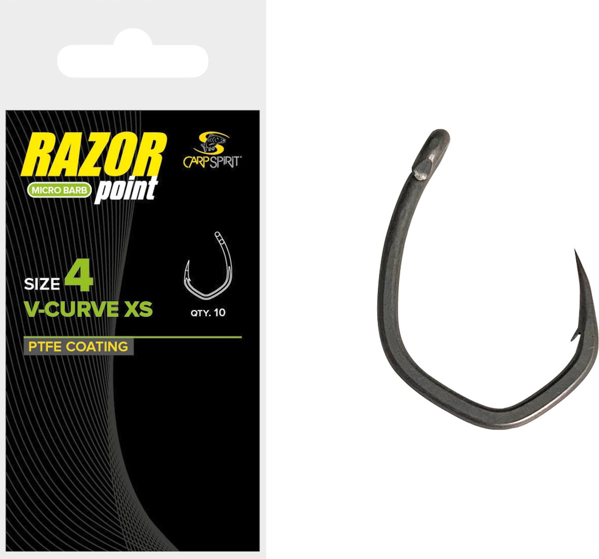 Carp Spirit V-Curve XS Barbed Haken | 10 Stuks 4