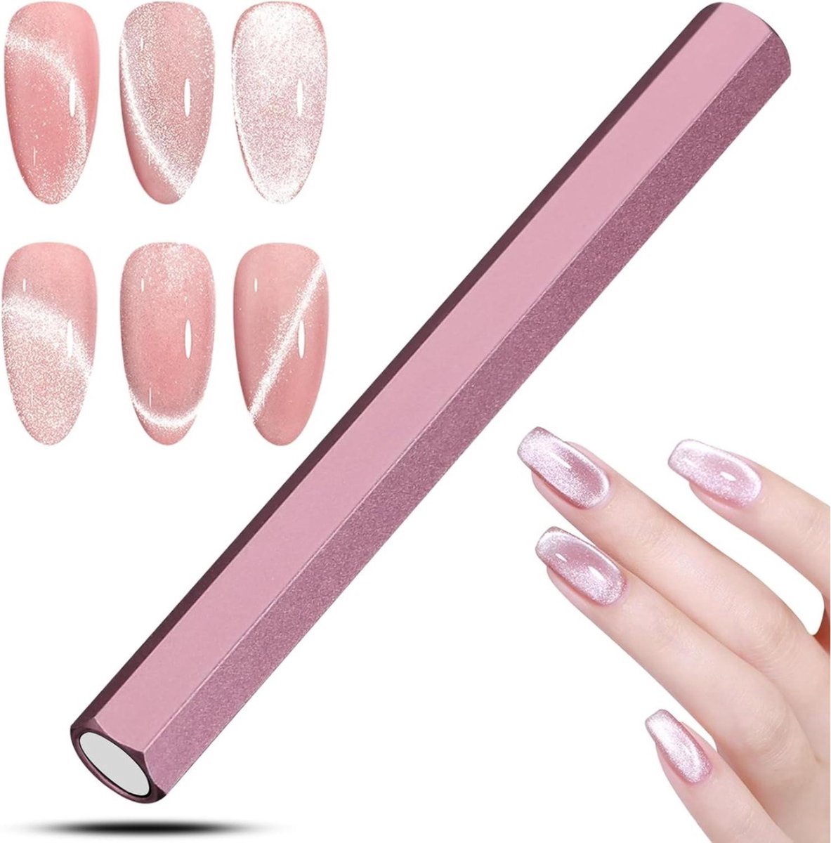 Professioneel dubbelzijdig zeshoekig magnetisch gereedschap voor kattenogen - Sterke nagelpen voor kattenogen Gel nagellak - DIY Nail Art