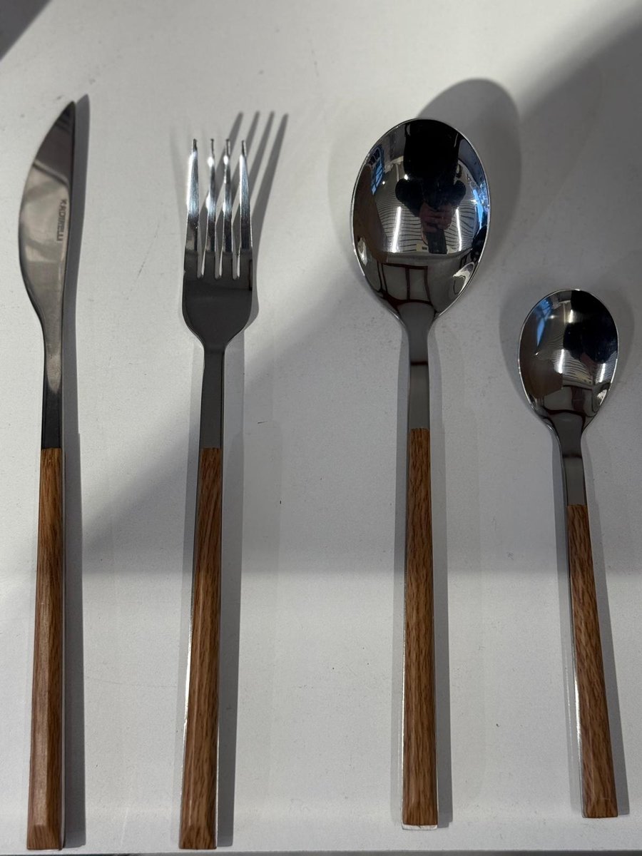 Kadirelli - Bestekset - 24-delig - zilver/bruin - 6 personen