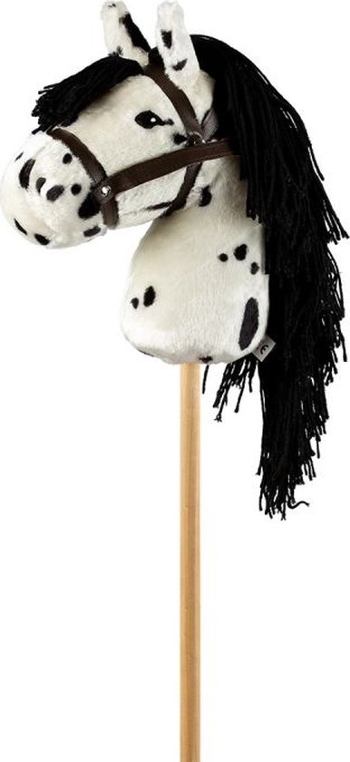 Foto: By astrup hobby horse zwart wit hobby horse stokpaard stokpaardje stokpaardjes paarden spullen speelgoed meisje paarden speelgoed meisjes hobbyhorse paarden cadeaus wit met zwarte stippen