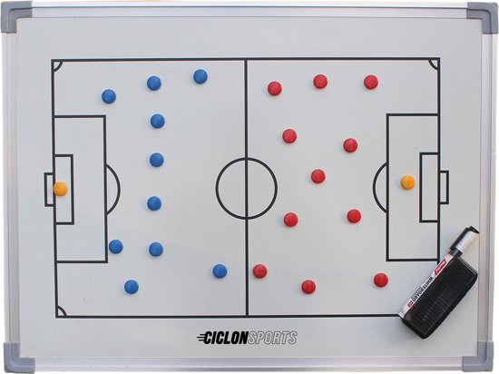 Tableau tactique de Voetbal Ciclón Sports - Tableau d'entraîneur de Voetbal 45 x 60 cm - Tableau Coach de Voetbal avec sac de transport, aimants et Accessoires de vêtements pour bébé