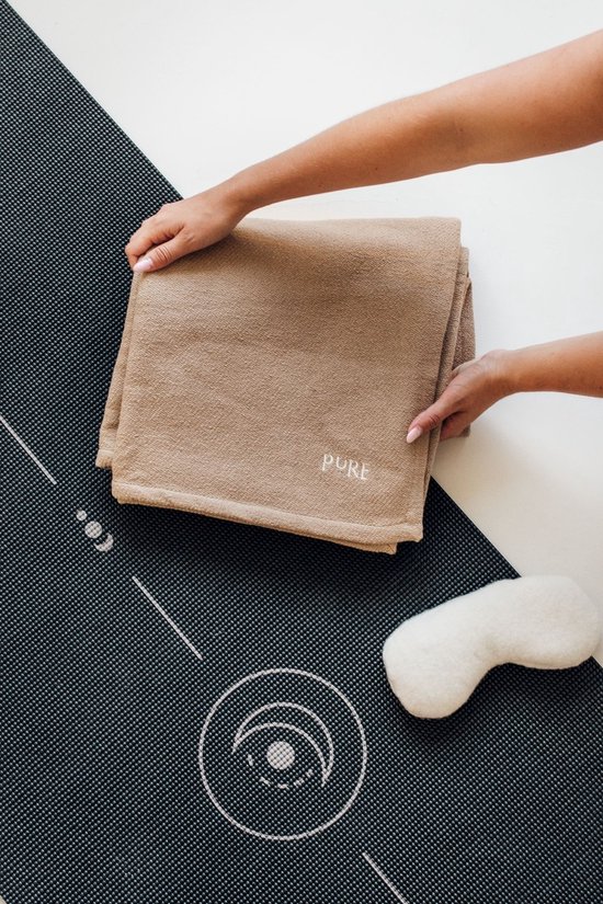 Yoga deken / meditatie deken eco taupe - Pure van Yogi & Yogini — afbeelding 3