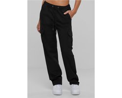 Urban Classics - High Waist Twill Cargobroek - M - Zwart