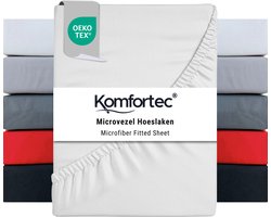 Komfortec Hoeslaken 140x200 cm - 30cm Matrashoogte - Rondom Elastiek - Wit