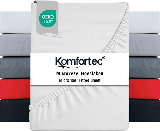 Komfortec Hoeslaken 140x200 cm - tot 30cm Matrashoogte - Rondom Elastiek - Wit