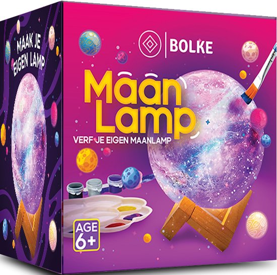 Bolke® - nachtlampje - hobby & creatief - schilderen - ruimte speelgoed - knutselen - knutselen voor meisjes - knutselen voor kinderen - Verf je eigen nachtlampje