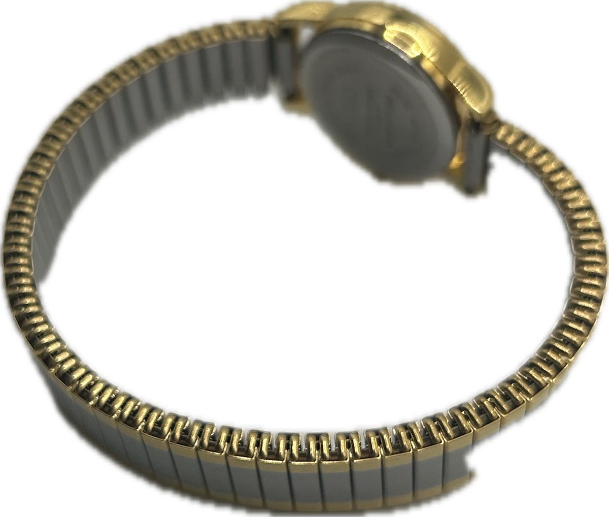 Rekband-horlogeband-flexibele band-model b57-zilverkleurig en goudkleurig-roestvrij-voor 12 en 14 mm horloges-juweliers kwaliteit-waterbestendig