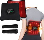 WizBay Premium Select® Infrarood Light Therapie 4 in 1 Rug Heup Buik Schouder Massageapparaat - 56 Instelbare Infrarood Beats - 3 level Vibration - 4 Standen Warmte Massage - Unisex fit - HD LED Tiptoetsbediening - Zwart