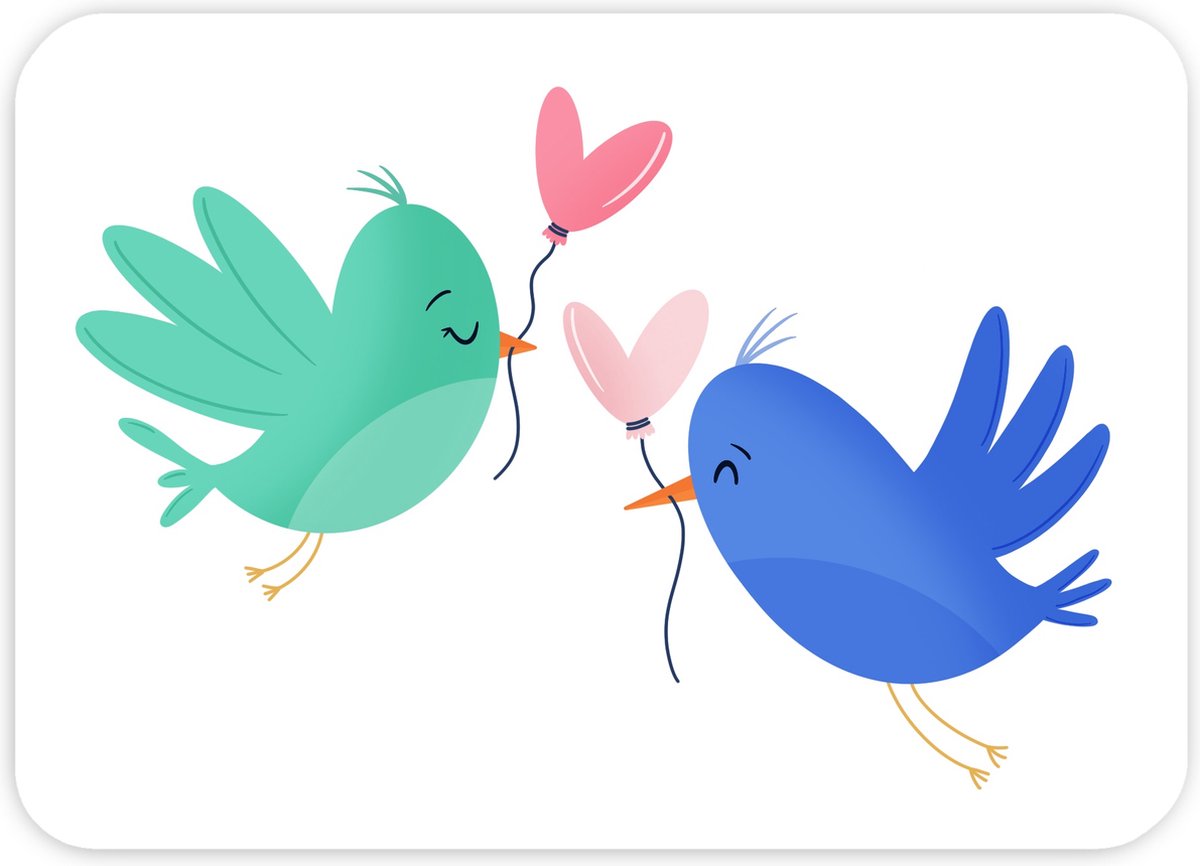 Valentijnskaart | Lovebirds Wenskaart | Liefdeskaartje | Valentijn | Valentijnskaart | Kaartje | Ansichtkaart | Getrouwd | Bruiloft | A6 | Duurzaam