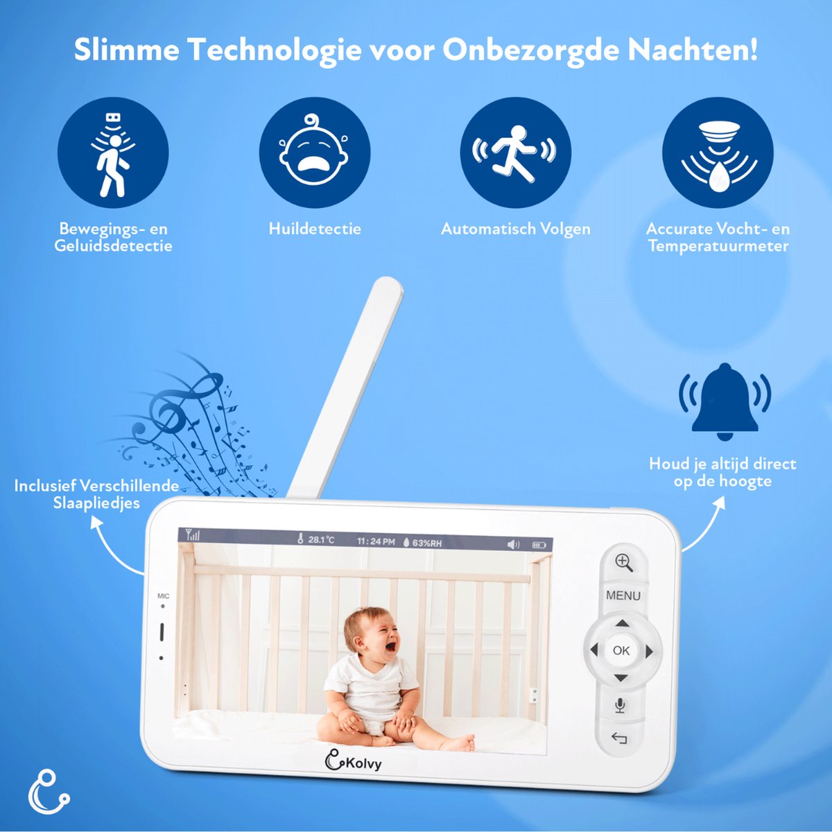 Babyfoon Met 2 Camera's | Split-Screen & Nachtzicht