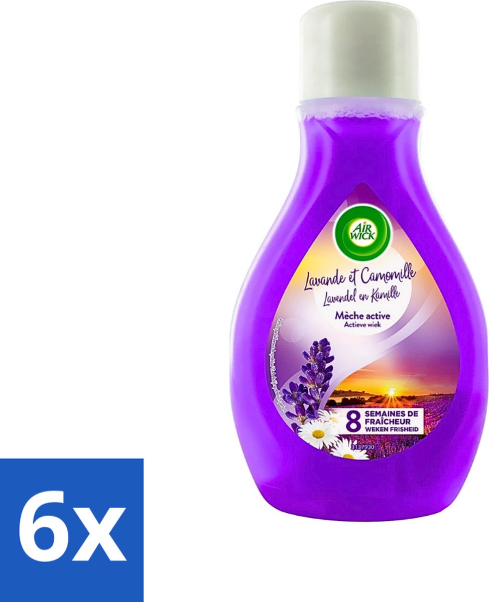 Air Wick - Actieve Wiek Luchtverfrisser - Lavendel & Kamille - 375ml - Voordeelverpakking - 6 stuks