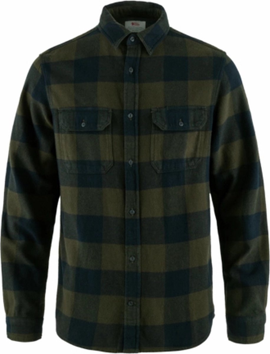 Overhemd Fjällräven Men Övik Heavy Flannel Shirt Deep Forest Dark -XXL Multicolor