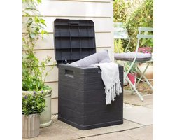 Dutchers® Tuinkussenbox - 90L Antraciet - Tuinopbergbox - Tuinbox - Opbergbox - Kussenbox - Tuinbank - Opberger - Tuinkast