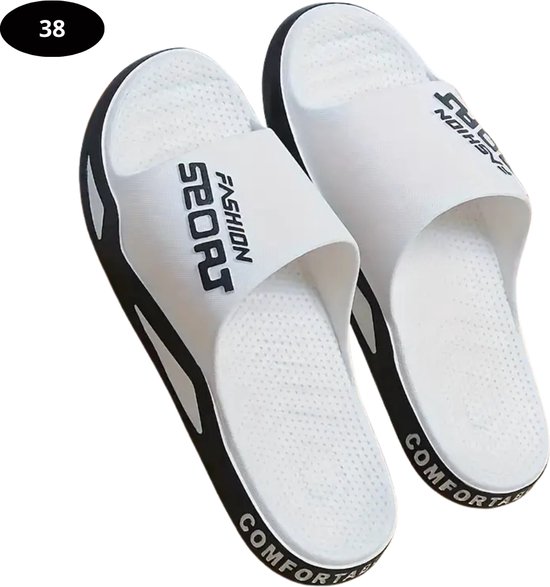 Chaussons de bain Bovista Femme & Homme - Confortable - Tongs - Sauna - Été - Wit - Taille 38