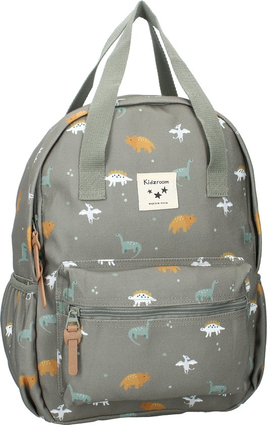 Kidzroom Small Talk Rugzak - Kinder rugzak - 11.7 l - 36 x 27 x 12 cm - Dino's - Groen