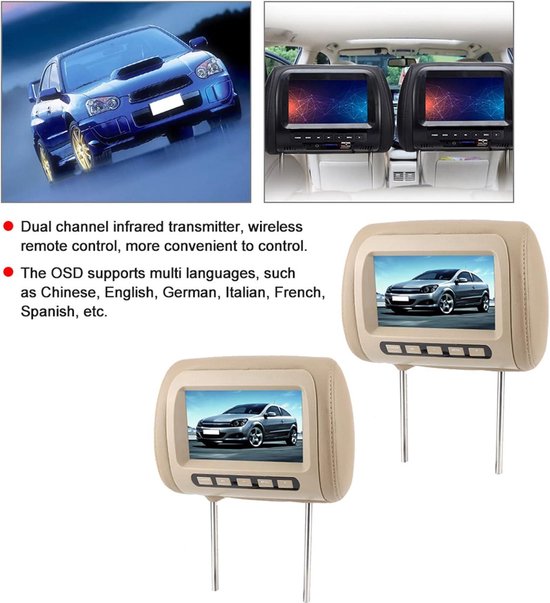 Hoofdsteun DVD Speler Set - 2x DVD Spelers voor in de Auto