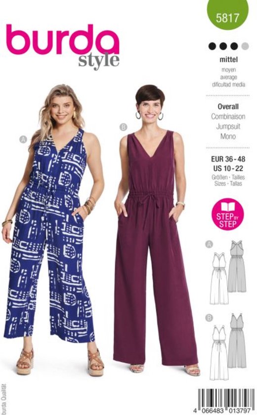 Burda Naaipatronen Dames - Maat 48/Maat 46/Maat 44/Maat 42/Maat 40/Maat 38/Maat 36