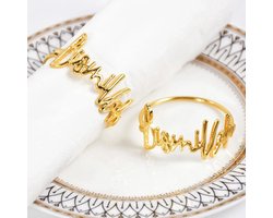 Ramadan decoratie - Servetring - goud - 12 stuks - Bismillah Servetringen - Eid Mubarak - Offerfeest