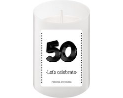 Cadeau Kaarsje 50 Jaar Abraham Sarah | Perfect voor 50ste Verjaardag | 24 Branduren