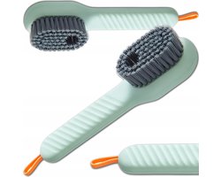 Sneaker Shine Master Schoenborstel | Sneaker Cleaner | Sneaker Schoonmaken | Schoenpoets Borstel | Kledingborstel | Zachte Borstelharen | Vloeistofdispenser | Schoenreiniger | Schoonmaakborstel | Groen | Multifunctionele Borstel