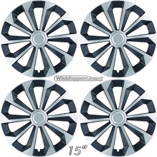 NRM The Best Silver/Black wieldoppen 14 inch voor stalen velgen, 14