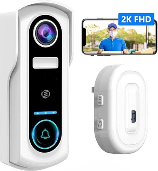 AOSU Caméra de sécurité 2K sans fil pour extérieur, caméra de surveillance à piles pour l