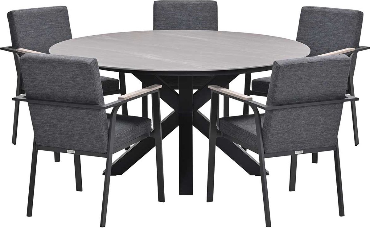 Garden Impressions Angela tuinset 6-delig - Duuk tuintafel Ø150 cm