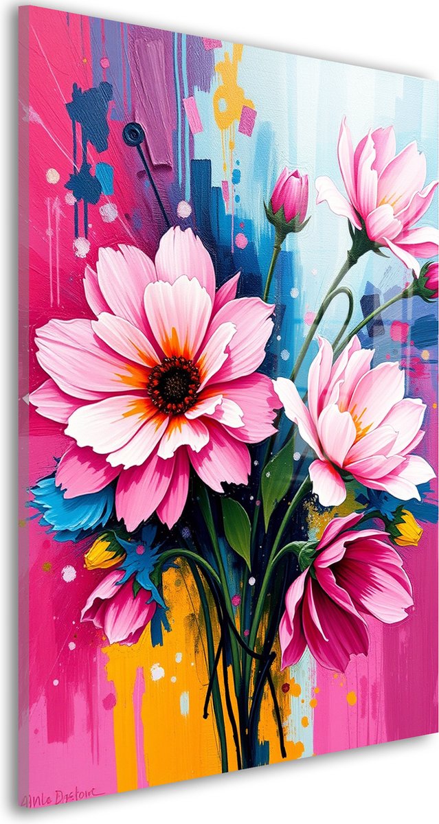 Glasschilderij Floral Energy - 30 x 20 cm - Bloemen - Bloemen en Planten - Kunst - Acrylaat - Inclusief wandbevestiging - Foto op plexiglas - Wanddecoratie woonkamer