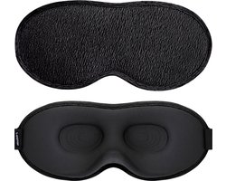 LAANAR® Slaapmasker Luxe 100% Verduisterend 3D Slaapmasker Vrouwen en Mannen - Ergonomisch en Verstelbaar Oogmasker Slaap - Premium Materialen Slaapmasker voor Zijslapers - Zwart