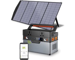 OxyFlowzy® - Zonnepaneel Set - 606Wh - Opvouwbare 120W Zonnepaneel - Solar Power Station - Zonne-Energie Generator - Zonnepaneel Camper Generator - 164000mAh - 110V/220V Zuivere Sinus Ac Outlet Met 18V Zonnepaneel