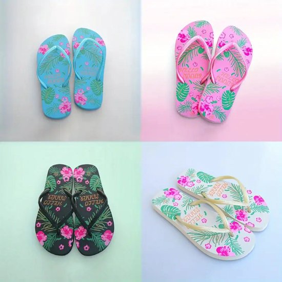 KuaiLu Teenslippers Dames Stoffen Riem Flip Flops Voor Vrouwen Zomer Vakantie Strand Modieuze Sandalen Slip Bestendig Yogamat Zwembad Douche Schoenen