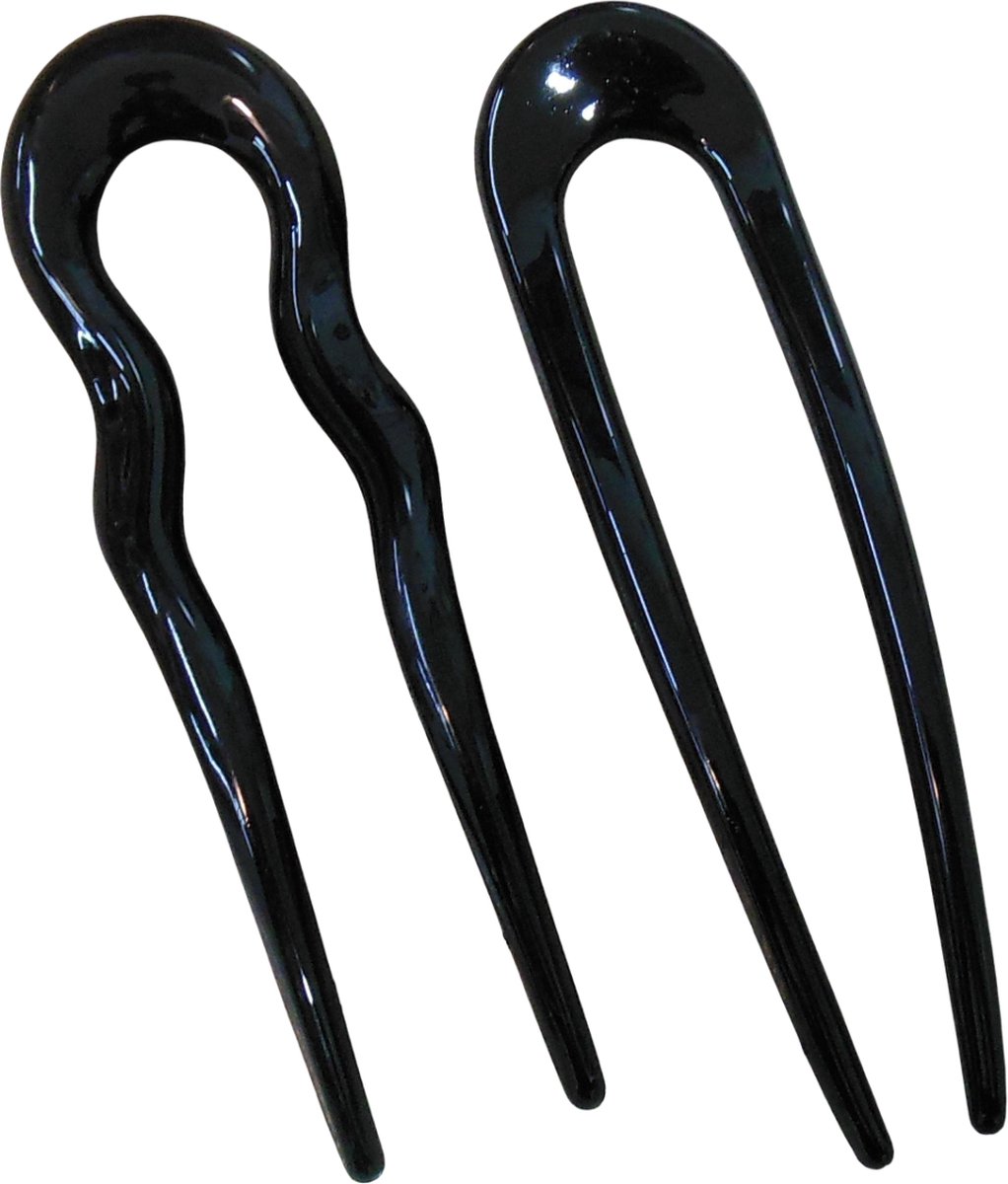 Haarpin zwart + Haarpin U-vorm zwart set van 2 stuks