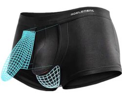 Ademende anti-zweet boxershort - Heren ondergoed plus size - Opening tussen penis en balzak - Hygiënisch - Zwart