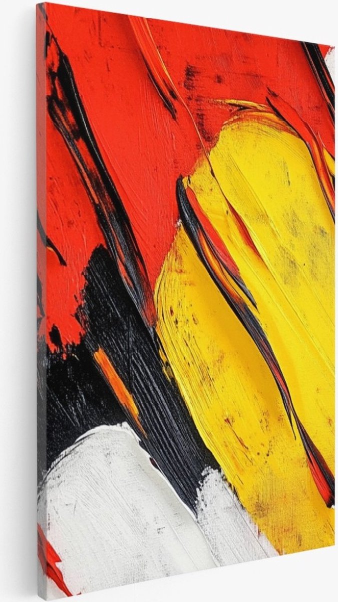Saammp Canvas Schilderij - Grof - Kleurijk - Abstract - 30x45 - Foto op canvas - Wanddecoratie - Muurdecoratie Woonkamer - Slaapkamer decoratie - Canvas Print Multicolor