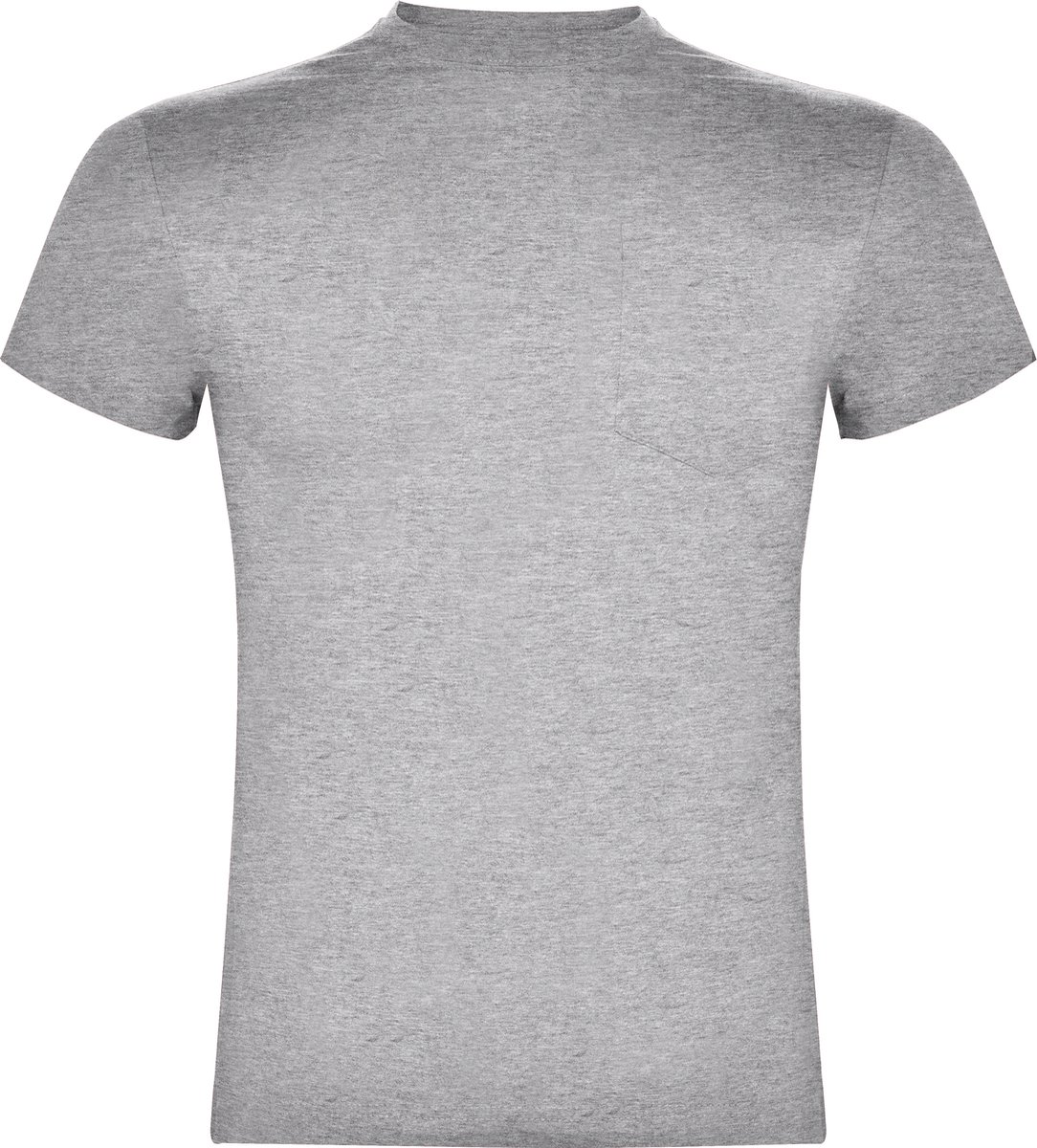 2 Pack Heather T-shirt ‘Teckel’ met borstzak merk Roly Grijs
